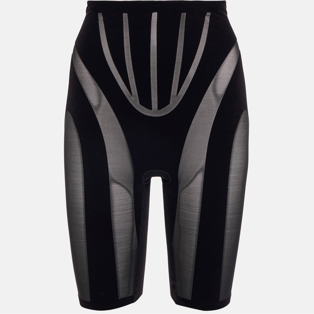 Wolford/Mugler flocking high rise shorts